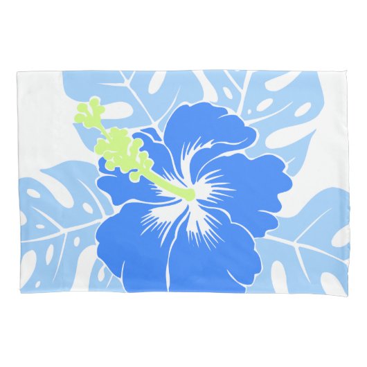 Banzai Beach Hawaiian Hibiscus Reversible Stripe Kussensloop (Voorkant)