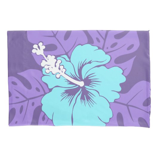 Banzai Beach Hawaiian Hibiscus Reversible Stripe Kussensloop (Voorkant)