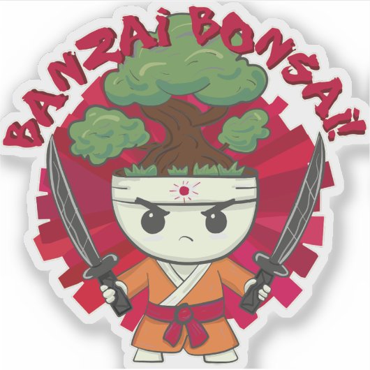 Banzai Bonsai! Sticker (Voorkant)