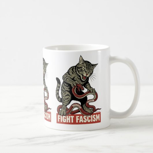 Banzai Kat Vecht Tegen Fascisme Koffiemok (Rechts)