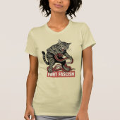 Banzai Kat Vecht Tegen Fascisme T-shirt (Voorkant)