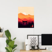 Banzai Live Long Good Luck Freedom Japanse Kanji Poster (Thuiskantoor)