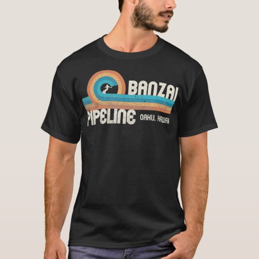 Banzai Pipeline 80s Graphic North Shore Hawaii T-shirt (Voorkant)