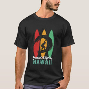 Banzai Pipeline Hawaii Beach  Retro Surfing T-shirt