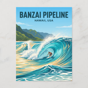 Banzai Pipeline, North Shore, Oahu Hawaï Briefkaart