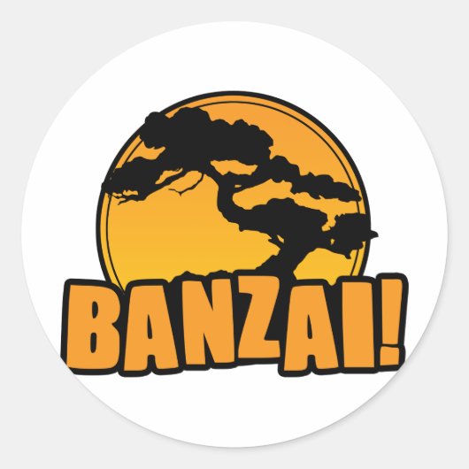 Banzai Ronde Sticker (Voorkant)