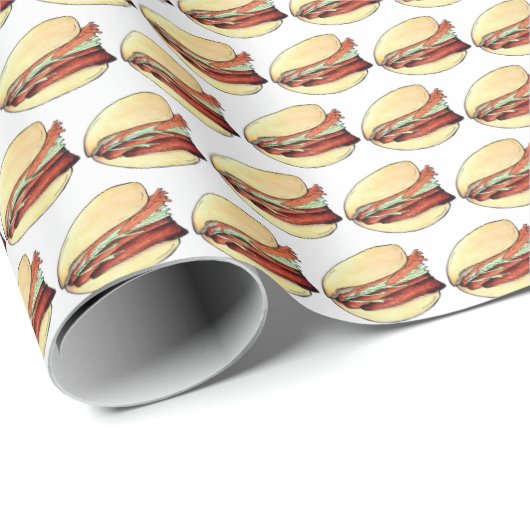 Bao Buns Porkbelly Lotus Bun Chinese Food Print Cadeaupapier (Rol Hoek)