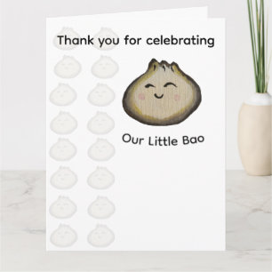 Bao Dumpling Verjaardagsfeest Dank Je Bedankkaart