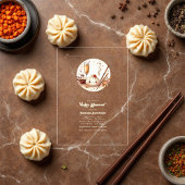 Bao in de oven "Een beetje Dumpling" Baby shower Acryl Uitnodigingen