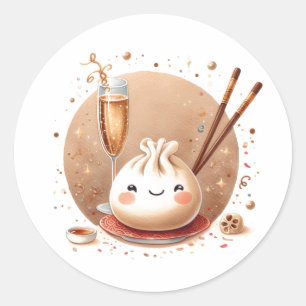 Bao in de Oven Kleine Dumpling Baby Shower Ronde Sticker