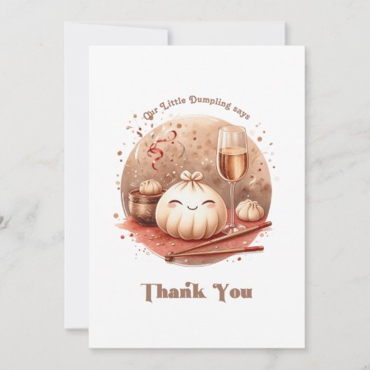 Bao in de Oven Schattige Little Dumpling Baby show Bedankkaart (Voorkant)