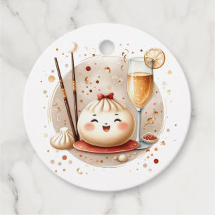 Bao in de Oven Thema Kleine Dumpling Baby Shower Bedankjes Labels
