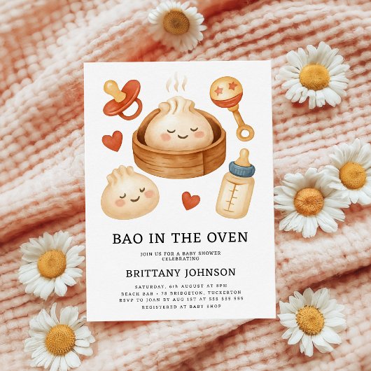 Bao in het Oven Baby shower Kaart