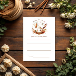 Bao in het oventhema Little Dumpling Baby shower Advieskaart