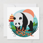 BAO SHI - Panda - flatnote cards - details op acht Feestdagenkaart (Voorkant)