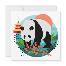 BAO SHI - Panda - flatnote cards - details op acht