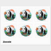 BAO SHI - Panda -stickers 2 maten Vierkante Sticker (Vel)