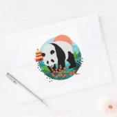 BAO SHI - Panda -stickers 2 maten Vierkante Sticker (Envelop)