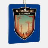Baobab Avenue Madagascar Reisbadge Keramisch Ornament (Rechts)