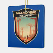 Baobab Avenue Madagascar Reisbadge Keramisch Ornament (Links)