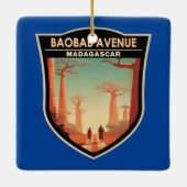 Baobab Avenue Madagascar Reisbadge Keramisch Ornament (Achterkant)