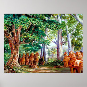 Baobab-bomen en een groot Tamarind Tree_GC-Poster Poster