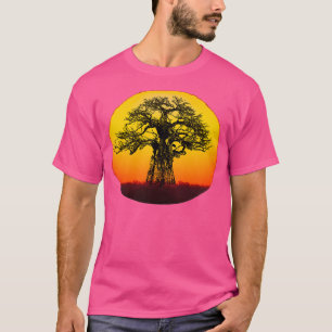 Baobab-boom op zonsondergang voor Afrikaanse venti T-shirt