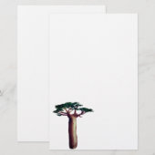 Baobab boom tekening briefpapier (Voorkant / Achterkant)