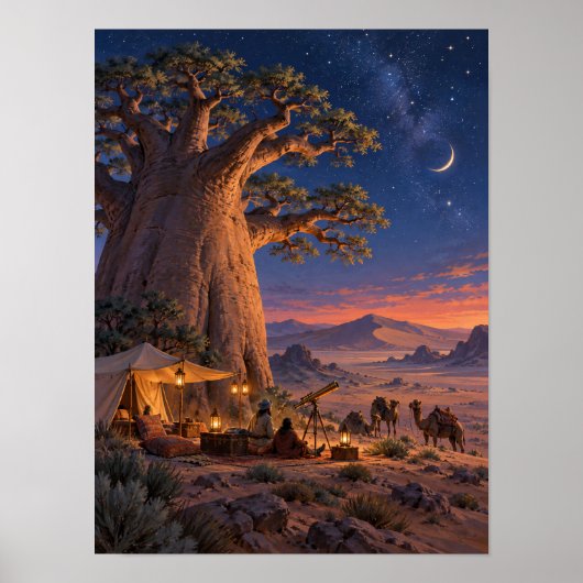 Baobab Stargazer Caravan Twilight 12x16 Poster (Voorkant)