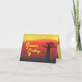 Baobab Sunset Holiday Feestdagen Kaart