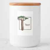Baobab Tree Custom Eten en Drank Label Set Voedselcontainer Etiket (Voorkant)