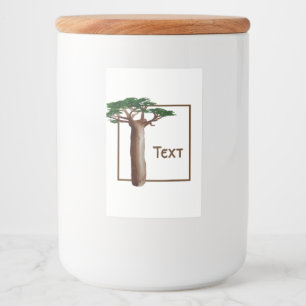 Baobab Tree Custom Eten en Drank Label Set Voedselcontainer Etiket