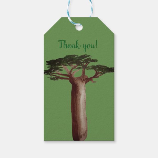 Baobab tree Custom Gift Labels Cadeaulabel (Voorkant)