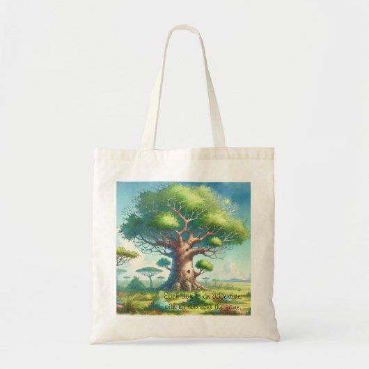 Baobab Tree & Quote Canvas tas (Voorkant)