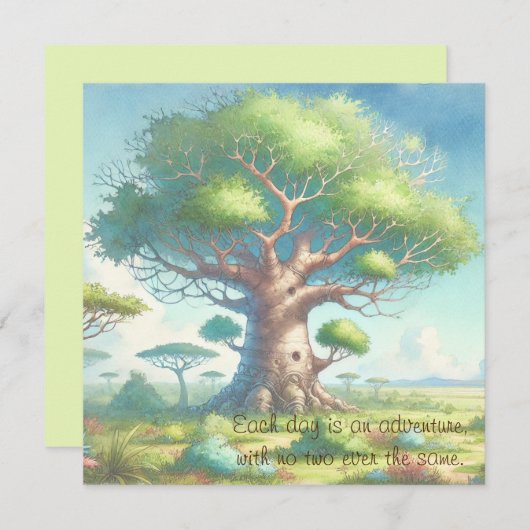 Baobab Tree & Quote Kaart (Voorkant / Achterkant)