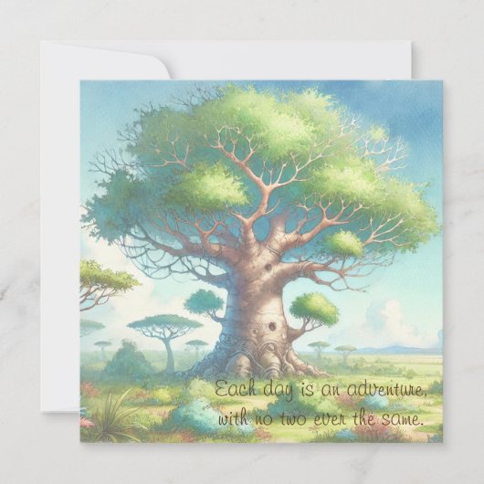 Baobab Tree & Quote Kaart (Voorkant)