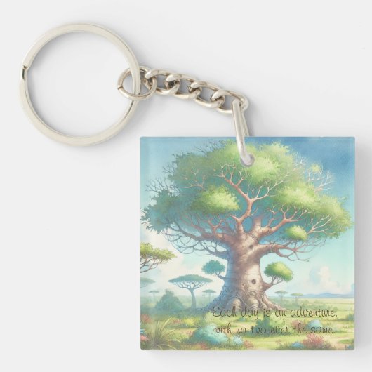 Baobab Tree & Quote Sleutelhanger (Voorkant)
