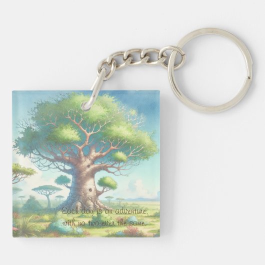 Baobab Tree & Quote Sleutelhanger (Achterkant)