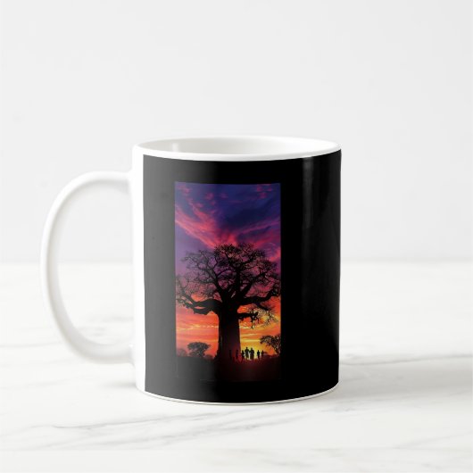 Baobab Tree Sunset Tree Natuur Outdoor Dusk Koffiemok (Links)