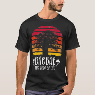 Baobabboom Afrikaanse retro zonsondergang Baobab c T-shirt