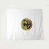 Baobabboom en Giraffe Retro African Sunset Wandkleed (Voorkant (horizontaal))