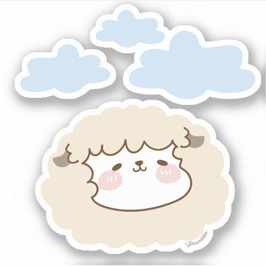 Baobao the Sheep - Cute Die cut stickers (Voorkant)