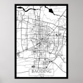 Baoding China Kaart Poster (Voorkant)