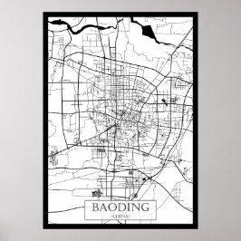 Baoding China Kaart Poster