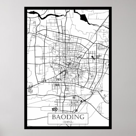 Baoding China Kaart Poster (Voorkant)
