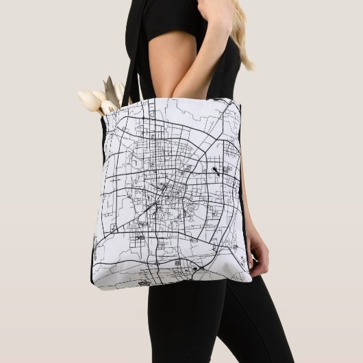 Baoding China Kaart Tote Bag (Dichtbij)