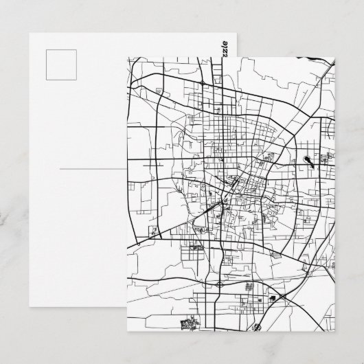 Baoding China Map Briefkaart (Voorkant / Achterkant)