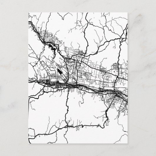 Baoji China City Map Briefkaart (Voorkant)