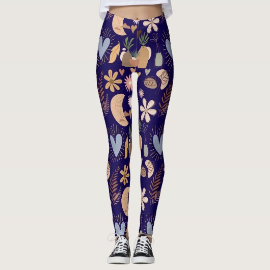 BAPAA1 - Boho esthetisch patroon A12.DPaarse achte Leggings (Voorkant)