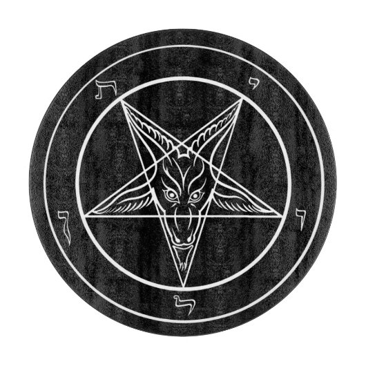 Baphomet 12-inch snijvlak glas snijplank (Voorkant)